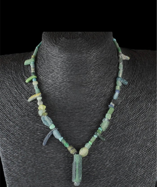 Necklace with Roman glass fragments